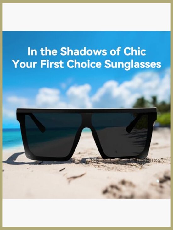 Oversized Square Sunglasses UV400 Protection Unisex main image 5
